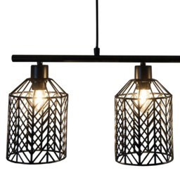 Industrial 3 Light Weaved Fitting Metal Ceiling Light - Size: 71 x 70 x 15cm - Wilko - thumbnail 6