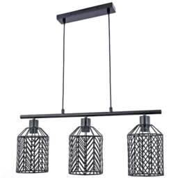 Industrial 3 Light Weaved Fitting Metal Ceiling Light - Size: 71 x 70 x 15cm - Wilko - thumbnail 1
