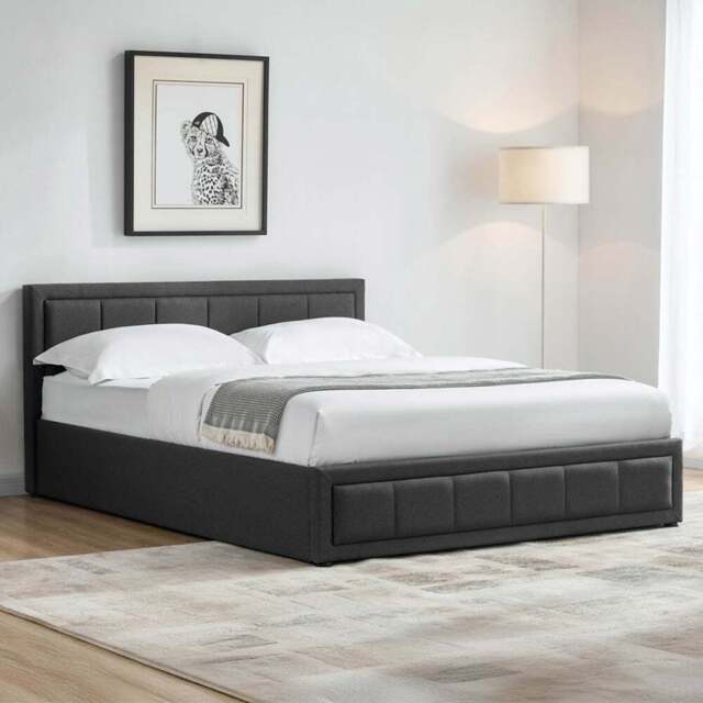 Vida Designs Vanita King Size Dark Grey Ottoman Bed - Wilko - image 1