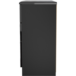 Crowndale Knightsbridge 6 Drawer Black Gloss and Black Wide Chest of Drawers Ready Assembled - Black Gloss & Black - Wilko - thumbnail 7