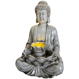 Tranquillity Calm Reflection Oriental Mains Powered LED Water Feature - Size: 72 x 48 x 41cm - Grey - Wilko - thumbnail 1