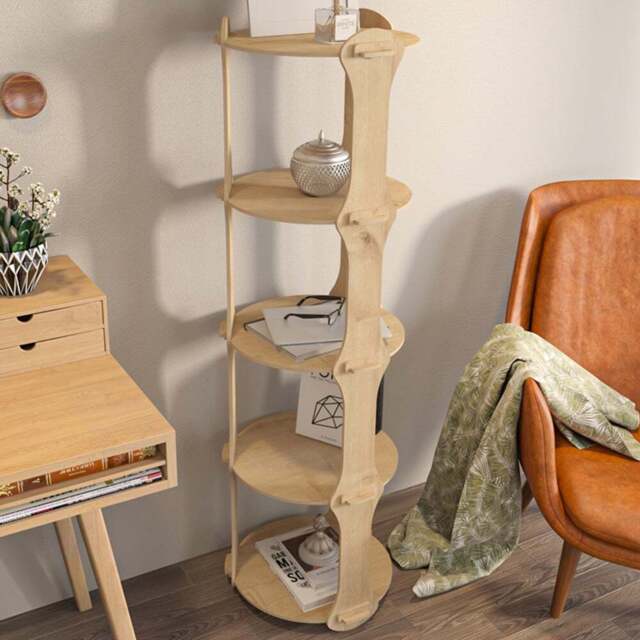 Decorotika Yuvar 5 Shelf Oak Bookcase - Size: 138 x 41.7 x 38.6cm - Brown - Wilko - image 1