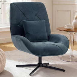 Portland Dark Green Chenille Swivel Accent Chair with Lumbar Pillow - Size: Single - Wilko