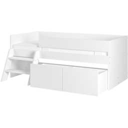 Flair Logan White Low Sleeper Bed with Storage and Moveable Ladder - Size: 79.3 x 124 x 195.6cm - Wilko - thumbnail 5