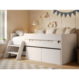 Flair Logan White Low Sleeper Bed with Storage and Moveable Ladder - Size: 79.3 x 124 x 195.6cm - Wilko - thumbnail 7