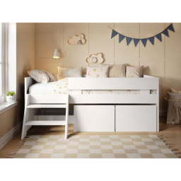 Flair Logan White Low Sleeper Bed with Storage and Moveable Ladder - Size: 79.3 x 124 x 195.6cm - Wilko - thumbnail 6
