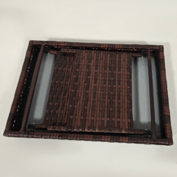 Outsunny Brown Rattan Steel Frame Foldable Outdoor Coffee Table - Size: 41 x 41 x 60cm - Wilko - thumbnail 5