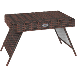 Outsunny Brown Rattan Steel Frame Foldable Outdoor Coffee Table - Size: 41 x 41 x 60cm - Wilko - thumbnail 3