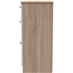 Crowndale Devon 3 Drawer White Matt and Bardolino Oak Deep Chest of Drawers Ready Assembled - White Matt & Bardolino Oak - Wilko - thumbnail 5