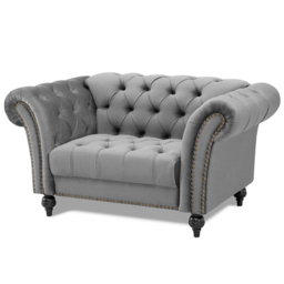 Home Detail Mayfair Grey Velvet Curved Sofa Chair - Size: Single - Wilko - thumbnail 3