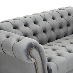 Home Detail Mayfair Grey Velvet Curved Sofa Chair - Size: Single - Wilko - thumbnail 7