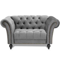 Home Detail Mayfair Grey Velvet Curved Sofa Chair - Size: Single - Wilko - thumbnail 4