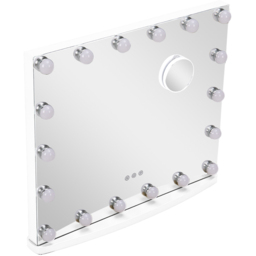 Living and Home White Rectangular Hollywood LED Metal Vanity Mirror with 10X Magnification - Size: 48.5 x 58 x 12cm - Wilko - thumbnail 4