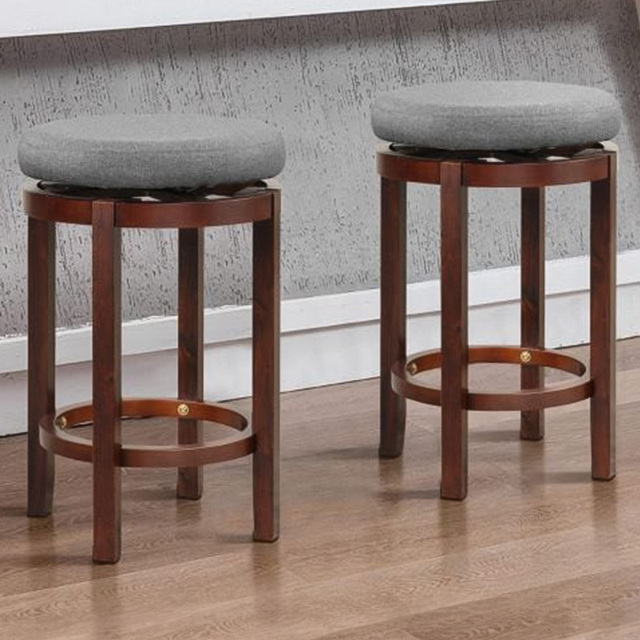 Costway Grey Counter Height Bar Stool Set of 2 - Size: 90 x 49 x 25cm - Wilko - image 1