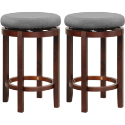 Costway Grey Counter Height Bar Stool Set of 2 - Size: 90 x 49 x 25cm - Wilko - thumbnail 3