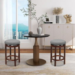 Costway Grey Counter Height Bar Stool Set of 2 - Size: 90 x 49 x 25cm - Wilko - thumbnail 4