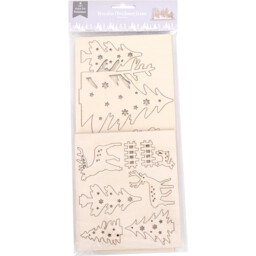 Wooden Christmas Holiday Scene Brown - All I Want For Christmas - Wilko - thumbnail 3