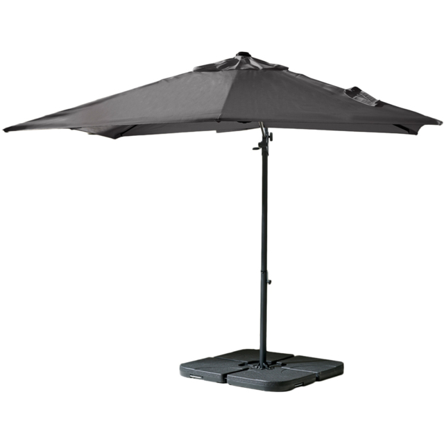 Furniturebox Gretna Grey Square Outdoor Cantilever Parasol and Base - Size: 3m - Wilko - image 1