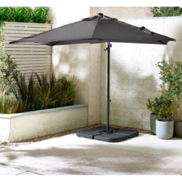 Furniturebox Gretna Grey Square Outdoor Cantilever Parasol and Base - Size: 3m - Wilko - thumbnail 3