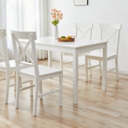 Hamilton Dining Table and Chair Set White - Wilko - thumbnail 4