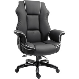 Portland Black PU Leather Swivel Recliner Office Chair - Size: 66 x 55 x 129cm - Wilko - thumbnail 3