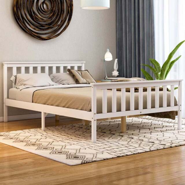VIDA DESIGNS Milan Double White High Foot Wooden Bed Frame - Wilko - image 1