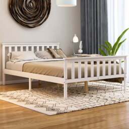VIDA DESIGNS Milan Double White High Foot Wooden Bed Frame - Wilko - thumbnail 1