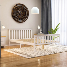 VIDA DESIGNS Milan Double White High Foot Wooden Bed Frame - Wilko - thumbnail 7