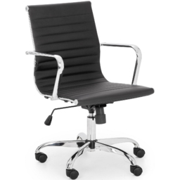 Julian Bowen Amalfi Gio Glass Desk and Black Swivel Office Chair - Wilko - thumbnail 6