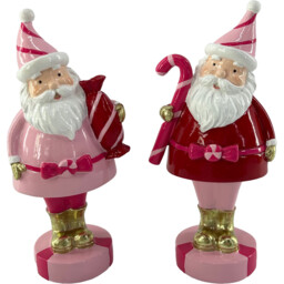 Scrumptious Red and Pink Santa Standing Decoration - Jingle Bell Boogie - Wilko - thumbnail 1