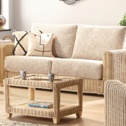 Desser Furniture Burford 3 Seater Natural Rattan and Farrow Sofa - Cream - Wilko - thumbnail 7