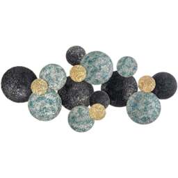 Portland Multicolour Minimalist Circle Metal Hanging Wall Art Sculpture - Size: 5 x 66 x 133cm - Blue - Wilko - thumbnail 1