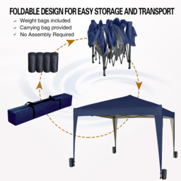 Blue Pop Up Outdoor Gazebo 2 x 2m - MCC - Wilko - thumbnail 4