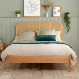 Birlea Margot Double Oak Bed with Rattan Headboard - Brown - Wilko - thumbnail 7