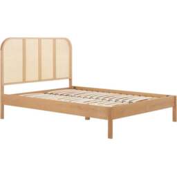 Birlea Margot Double Oak Bed with Rattan Headboard - Brown - Wilko - thumbnail 3