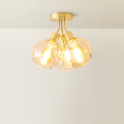 ValueLights Bellamy Brushed Gold Bubble Cluster Flush Ceiling Light and Bulbs - Size: 28 x 35 x 35cm - Wilko - thumbnail 4