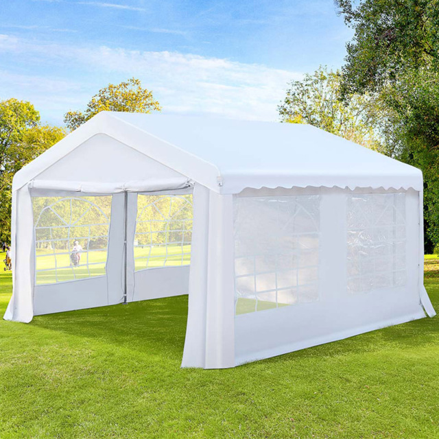 Gazebo Tent Portable Carport Shelter - Size: 280 x 400 x 400cm - White - Outsunny - Wilko - image 1