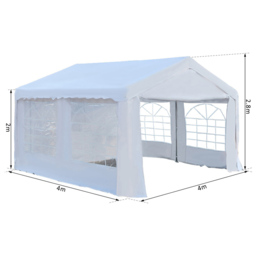 Gazebo Tent Portable Carport Shelter - Size: 280 x 400 x 400cm - White - Outsunny - Wilko - thumbnail 7