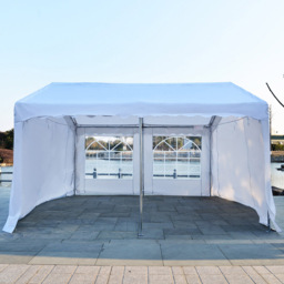 Gazebo Tent Portable Carport Shelter - Size: 280 x 400 x 400cm - White - Outsunny - Wilko - thumbnail 5
