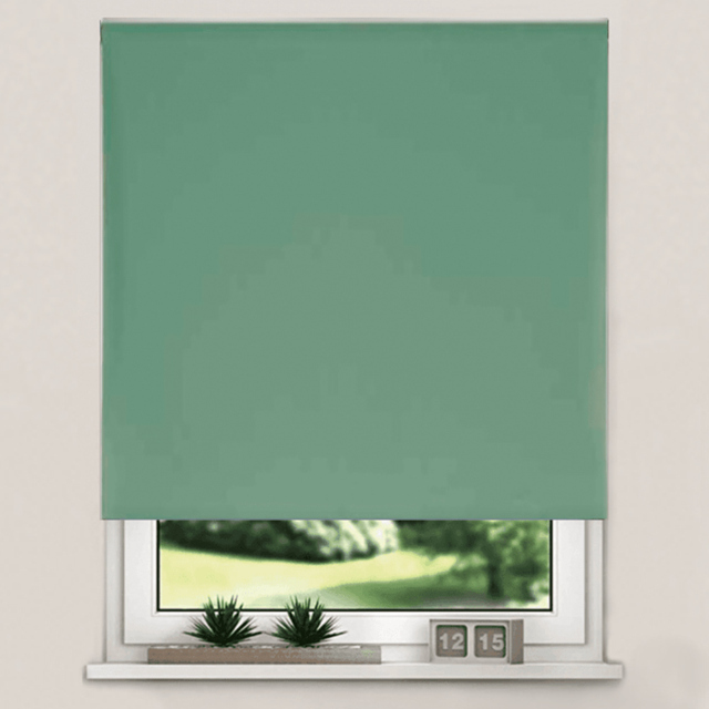 New EdgeBlinds Thermal Blackout Roller Blinds Basil 110cm - Size: W 110cm x D 165cm - Green - New Edge Blinds - Wilko - image 1