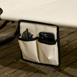 Outsunny Set of 2 Tan Brown Adjustable Folding Sun Lounger with Sunshade Roof - Size: 28 x 56 x 190cm - Wilko - thumbnail 4