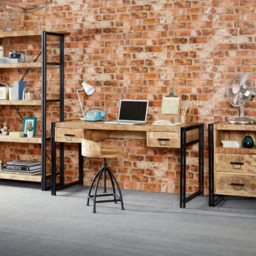 Brooklyn Carnaby 2 Drawer Industrial Desk - Brown - Wilko - thumbnail 5