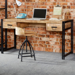 Brooklyn Carnaby 2 Drawer Industrial Desk - Brown - Wilko - thumbnail 1