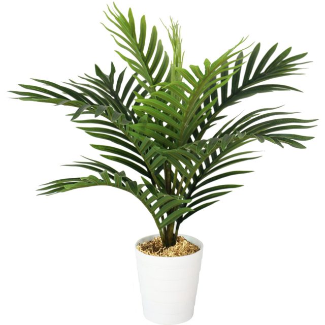 Leaf Mini Palm Artificial Tree in Pot 50cm - Size: 50 x 35 x 35cm - Green - Wilko - image 1