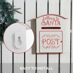 Everglow Wall Mounted Santa Post Box Christmas Decoration - Size: 30.5 x 8 x 27cm - White - Wilko - thumbnail 7