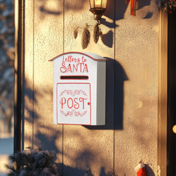Everglow Wall Mounted Santa Post Box Christmas Decoration - Size: 30.5 x 8 x 27cm - White - Wilko - thumbnail 3