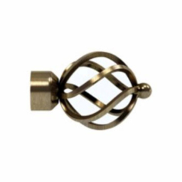 New Edge Blinds 170cm Fixed Length Antique Brass Eyelet Metal Curtain Pole Set with Cage Finial - Wilko - thumbnail 3