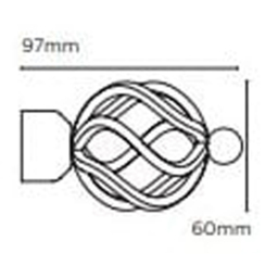 New Edge Blinds 170cm Fixed Length Antique Brass Eyelet Metal Curtain Pole Set with Cage Finial - Wilko - thumbnail 5