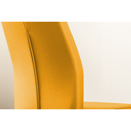 Furniturebox Fontana Set of 2 Mustard Yellow and Chrome Faux Leather Dining Chair - Wilko - thumbnail 7