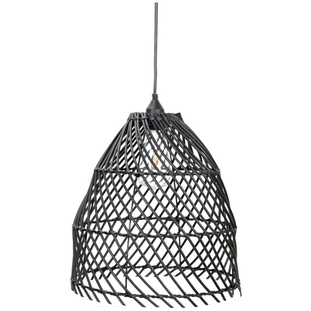 ValueLights Black Rattan Battery Operated Outdoor Hanging Pendant Light - Size: 89 x 30 x 30cm - Wilko - image 1